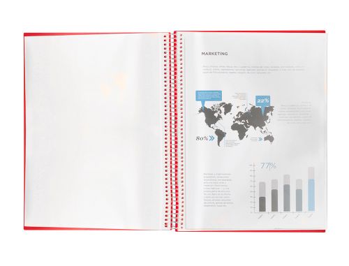 Capa catalogo liderpapel com espiral 20 bolsas polipropileno din a5 vermelha , Liderpapel , 77525 , 8423473775251